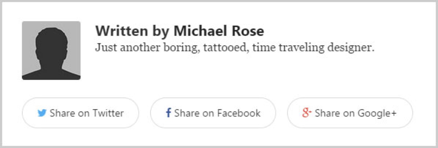 social sharing links screenshot
